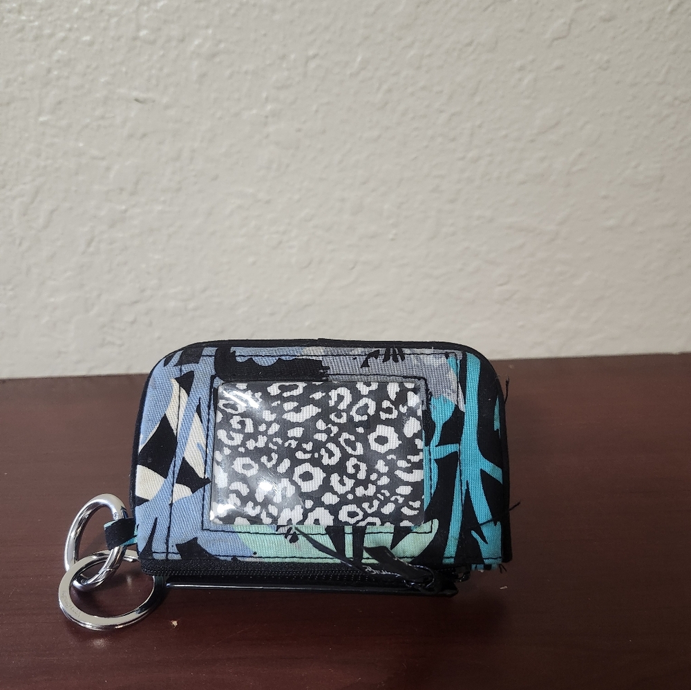 Vera Bradley brand blue and Black Floral ID wallet - Picture 2 of 2